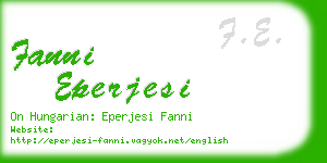 fanni eperjesi business card